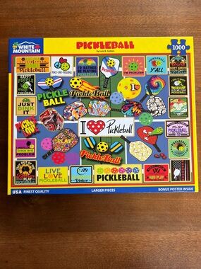 White Mountain Yellow and Blue Pickleball Patchwork Puzzle